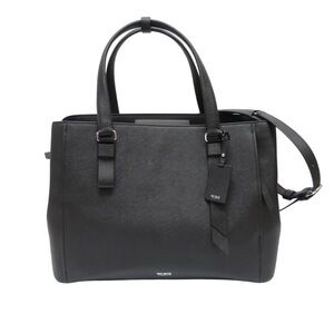 Tumi Leather Laptop Bag Black